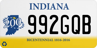 IN license plate 992GQB