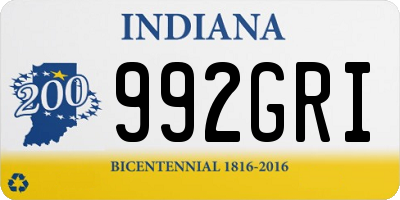 IN license plate 992GRI