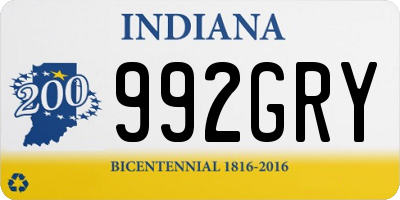 IN license plate 992GRY
