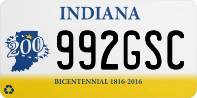 IN license plate 992GSC