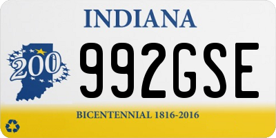 IN license plate 992GSE