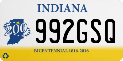 IN license plate 992GSQ