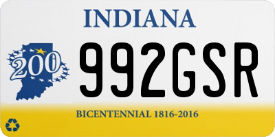 IN license plate 992GSR