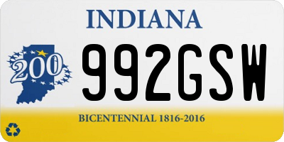 IN license plate 992GSW