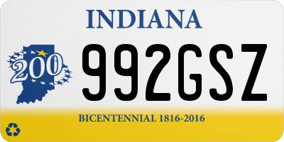 IN license plate 992GSZ