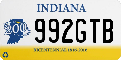 IN license plate 992GTB