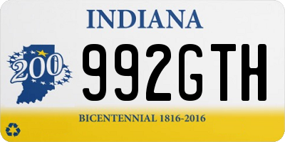 IN license plate 992GTH