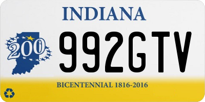 IN license plate 992GTV