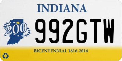 IN license plate 992GTW