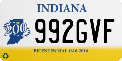 IN license plate 992GVF