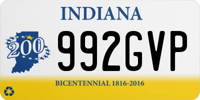 IN license plate 992GVP