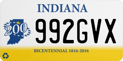 IN license plate 992GVX