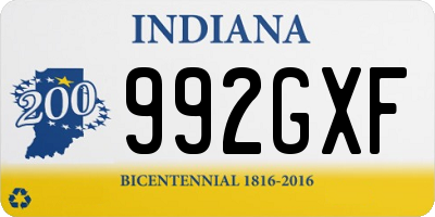 IN license plate 992GXF