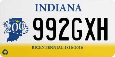 IN license plate 992GXH