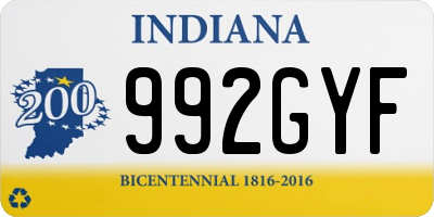 IN license plate 992GYF