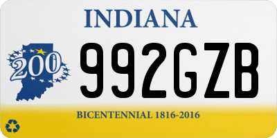 IN license plate 992GZB