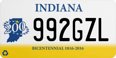 IN license plate 992GZL