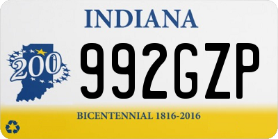 IN license plate 992GZP