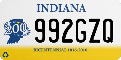 IN license plate 992GZQ