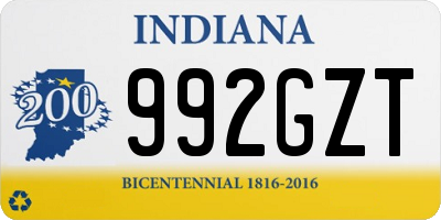 IN license plate 992GZT