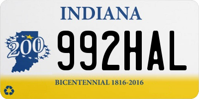 IN license plate 992HAL