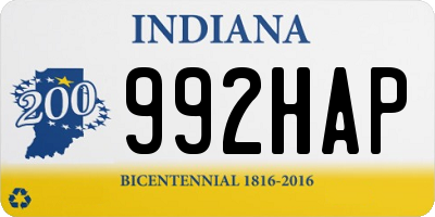 IN license plate 992HAP