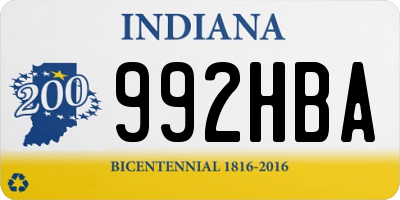IN license plate 992HBA
