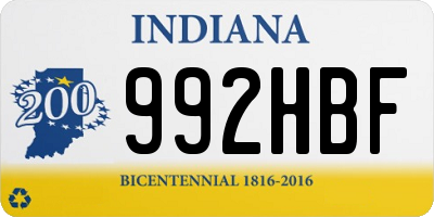 IN license plate 992HBF