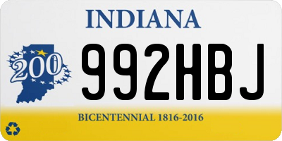 IN license plate 992HBJ