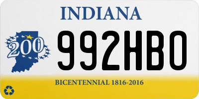 IN license plate 992HBO