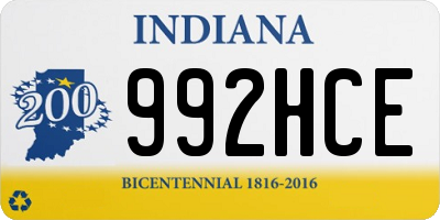 IN license plate 992HCE