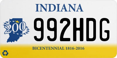 IN license plate 992HDG