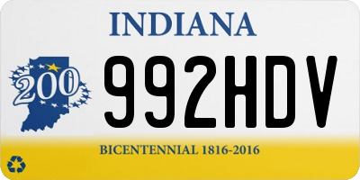 IN license plate 992HDV