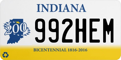 IN license plate 992HEM