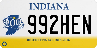 IN license plate 992HEN