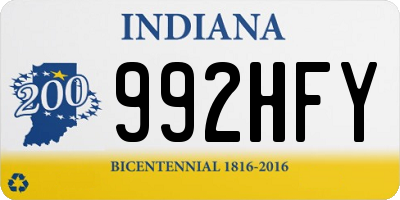 IN license plate 992HFY