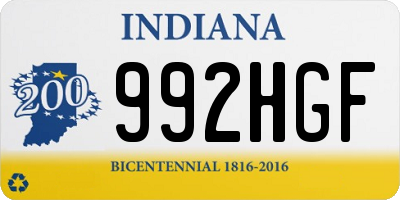 IN license plate 992HGF