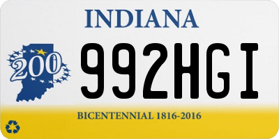 IN license plate 992HGI