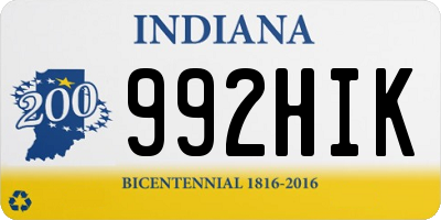 IN license plate 992HIK