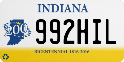 IN license plate 992HIL