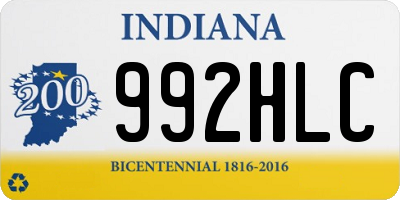 IN license plate 992HLC