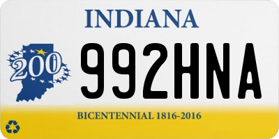 IN license plate 992HNA