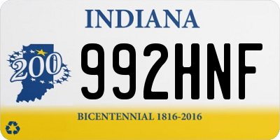 IN license plate 992HNF