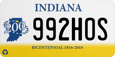 IN license plate 992HOS