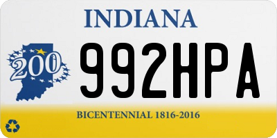 IN license plate 992HPA