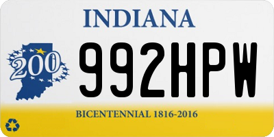 IN license plate 992HPW