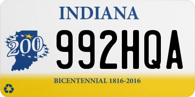 IN license plate 992HQA