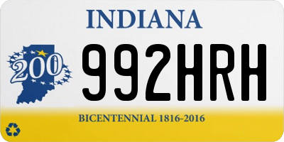 IN license plate 992HRH