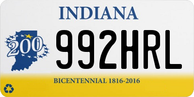 IN license plate 992HRL