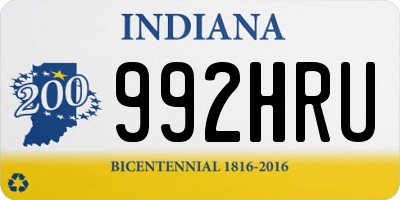 IN license plate 992HRU